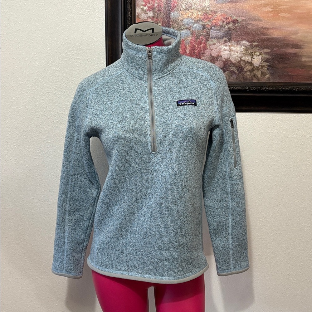 Patagonia Better Sweater Women's Small 1/2 Zip Fleece Jacket Blue Gray Heather